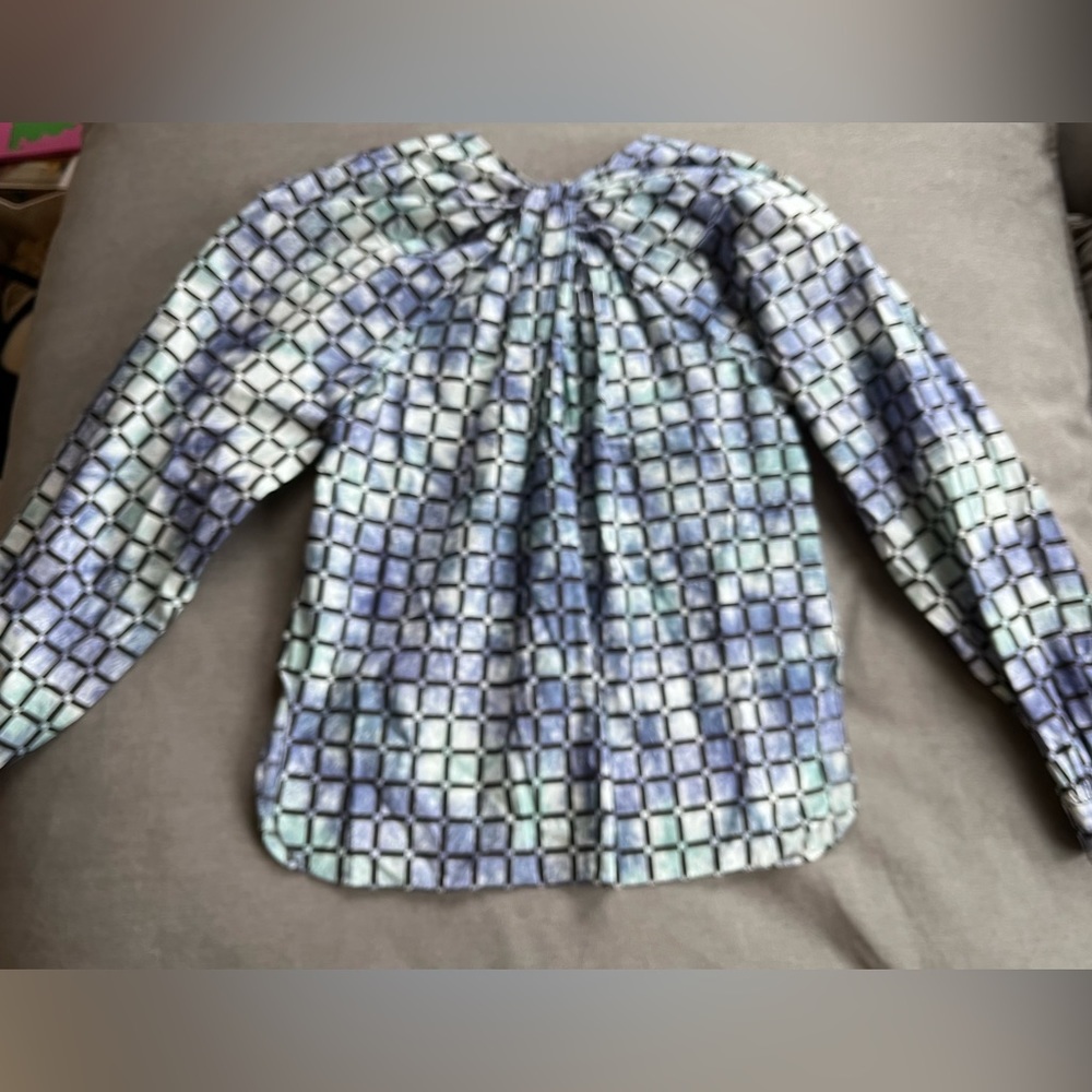 Rachel Comey blue tie-dye cotton blouse